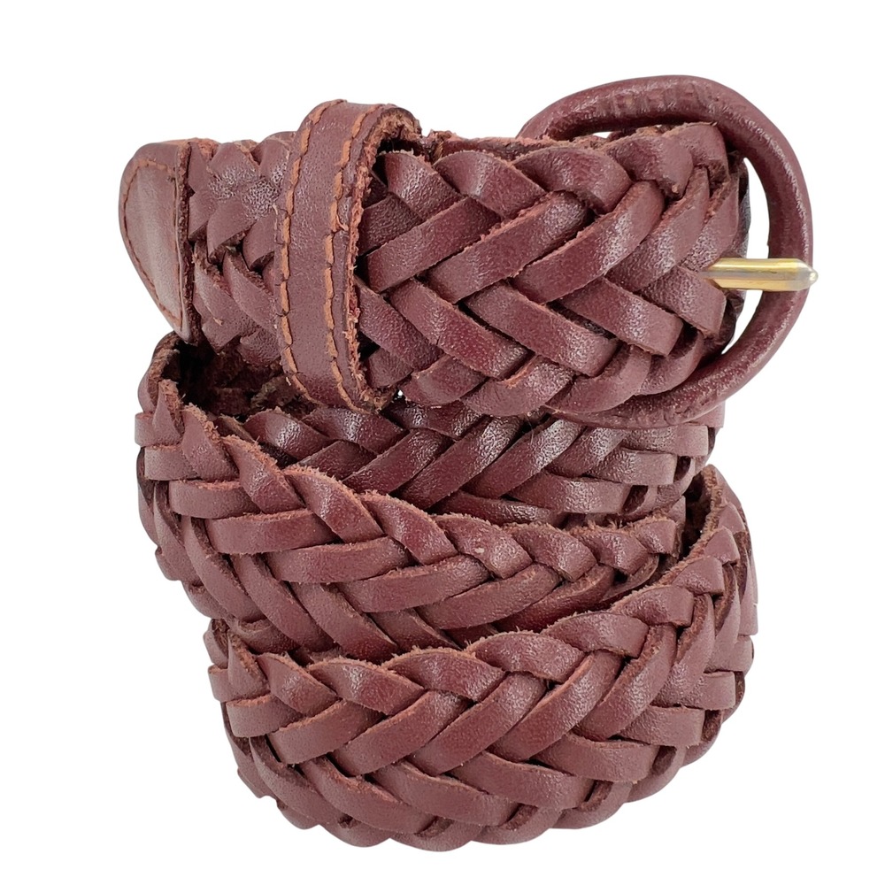 Surrey Mens XXL Brown Braided Leather Belt Woven Classic Preppy 56 in